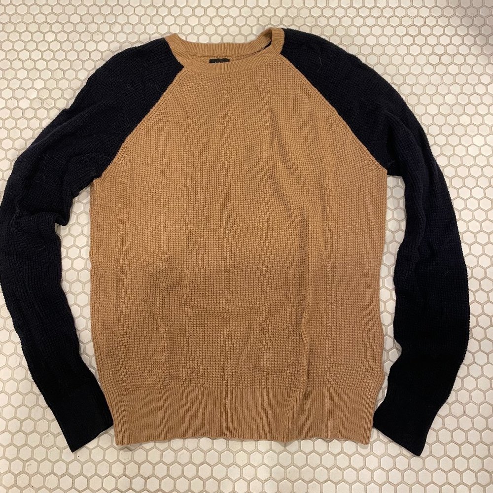 J.Crew Beige & Black Waffle Knit Sweater